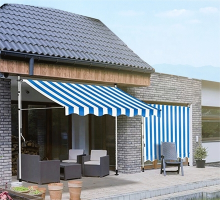 Winddicht opneembare zonnescherm Marmer stalen frame voor buitentuin Canopy Pa niveau 9
