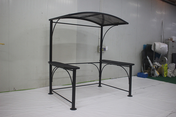 Aluminium en ijzer barbecue Gazebo 2.18*1.43*2.13-2.29M voor tuin Canopy Grill House