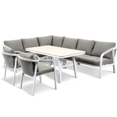 Tuinmeubilair Aluminium Buiten Bistro Rattan Sofa Set voor Luxe Teapoy Diner