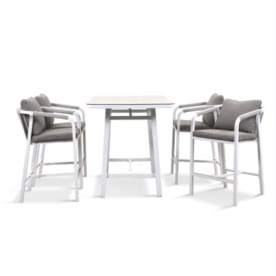 Tuinmeubilair Aluminium Buiten Bistro Rattan Sofa Set voor Luxe Teapoy Diner