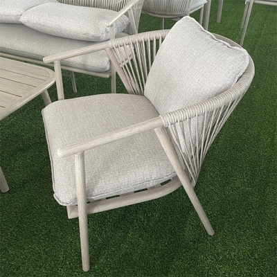 Buitentuinfurniture Aluminium Bistro Rattan Sofa Set met luxe koffietafel