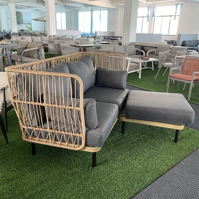 Moderne tuinmeubilair van aluminium Bistro Rattan Sofa Set voor luxe diner Set