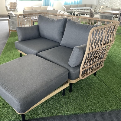 Moderne tuinmeubilair van aluminium Bistro Rattan Sofa Set voor luxe diner Set