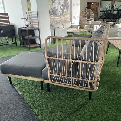 Moderne tuinmeubilair van aluminium Bistro Rattan Sofa Set voor luxe diner Set