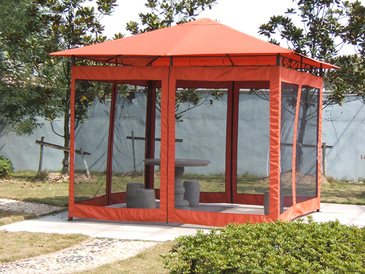 Bochten Tuin Pergola Buiten Aluminium Tent Gazebo met zonnedak en Heavy Duty Frame