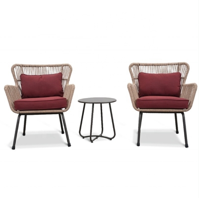 Outdoor tuinmeubilair set Aluminium rattan sofa met theetafel en bistro stoelen