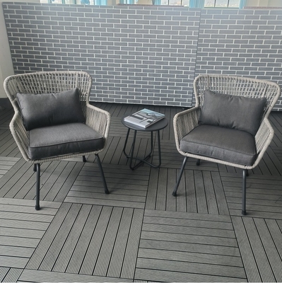 Outdoor tuinmeubilair set Aluminium rattan sofa met theetafel en bistro stoelen