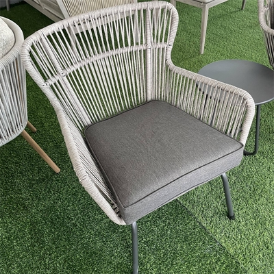Outdoor tuinmeubilair set Aluminium rattan sofa met theetafel en bistro stoelen