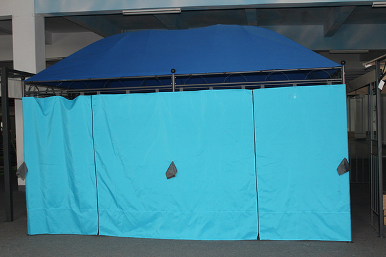 Blauwe grote luifel ontwerp meubels metalen paneel top Gazebo voor 3 * 4M buitenmeubelen