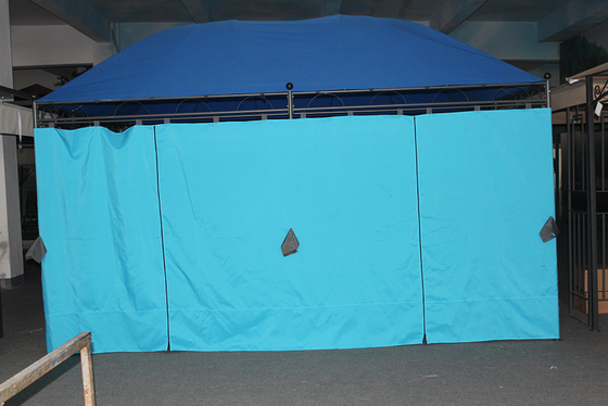Blauwe grote luifel ontwerp meubels metalen paneel top Gazebo voor 3 * 4M buitenmeubelen