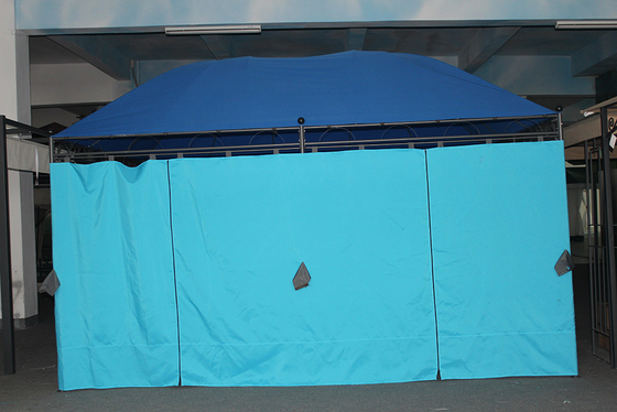 Blauwe grote luifel ontwerp meubels metalen paneel top Gazebo voor 3 * 4M buitenmeubelen