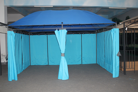 Blauwe grote luifel ontwerp meubels metalen paneel top Gazebo voor 3 * 4M buitenmeubelen