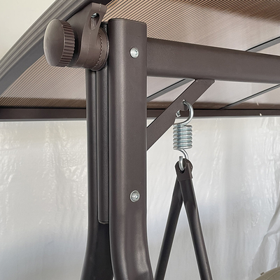 3 personen polycarbonaat plaat schommelstoel metalen tuin schommelstoel voor buitencomfort