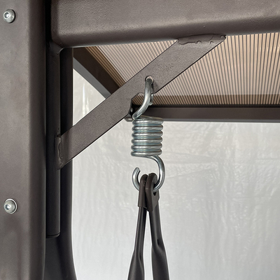 3 personen polycarbonaat plaat schommelstoel metalen tuin schommelstoel voor buitencomfort
