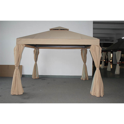 ECO-VRIENDLIK HOF ALUMINIUM-STAAL Gazebo tent met dubbel dak en muggennet