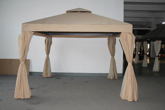 ECO-VRIENDLIK HOF ALUMINIUM-STAAL Gazebo tent met dubbel dak en muggennet