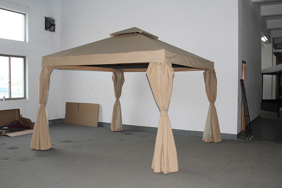 ECO-VRIENDLIK HOF ALUMINIUM-STAAL Gazebo tent met dubbel dak en muggennet