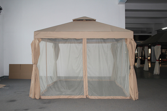 ECO-VRIENDLIK HOF ALUMINIUM-STAAL Gazebo tent met dubbel dak en muggennet