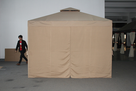 ECO-VRIENDLIK HOF ALUMINIUM-STAAL Gazebo tent met dubbel dak en muggennet