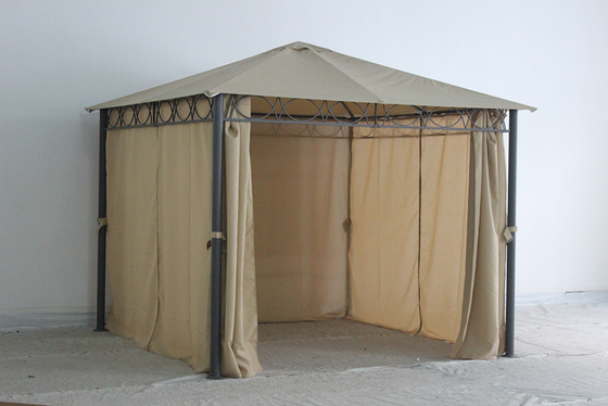 Buitentuin Gazebo met polyester gordijn