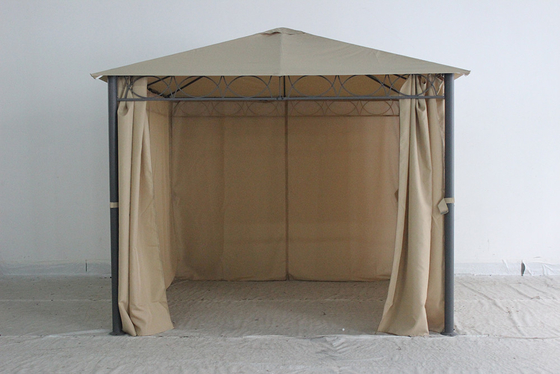 Buitentuin Gazebo met polyester gordijn