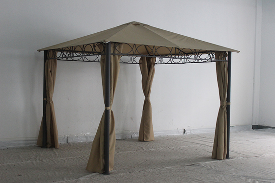 Buitentuin Gazebo met polyester gordijn