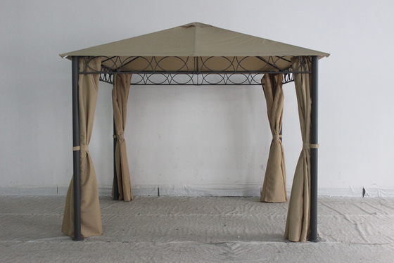 Buitentuin Gazebo met polyester gordijn