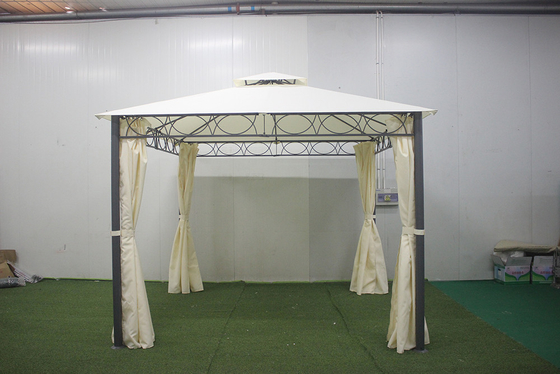Grote buitenmeubels van smeedijzeren achtertuin met PA-gecoate dekking 3*3*2.8m Paviljoen