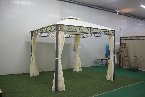Grote buitenmeubels van smeedijzeren achtertuin met PA-gecoate dekking 3*3*2.8m Paviljoen
