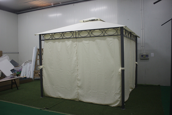 Grote buitenmeubels van smeedijzeren achtertuin met PA-gecoate dekking 3*3*2.8m Paviljoen