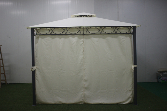 Grote buitenmeubels van smeedijzeren achtertuin met PA-gecoate dekking 3*3*2.8m Paviljoen