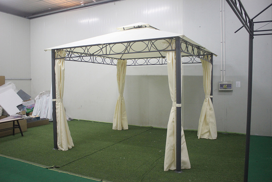 Grote buitenmeubels van smeedijzeren achtertuin met PA-gecoate dekking 3*3*2.8m Paviljoen
