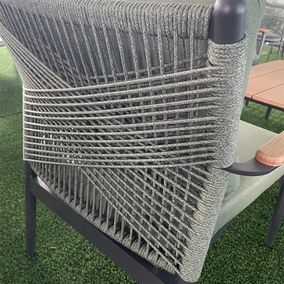 Custom Colored Aluminium Rattan Sofa Set Luxe Tafel Bistro Set voor Gargen Meubels
