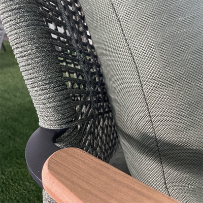 Custom Colored Aluminium Rattan Sofa Set Luxe Tafel Bistro Set voor Gargen Meubels