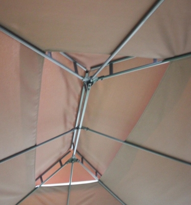 3X4M Pergola met dubbele bovenkant Metalen buitengas voor tuinvermaak