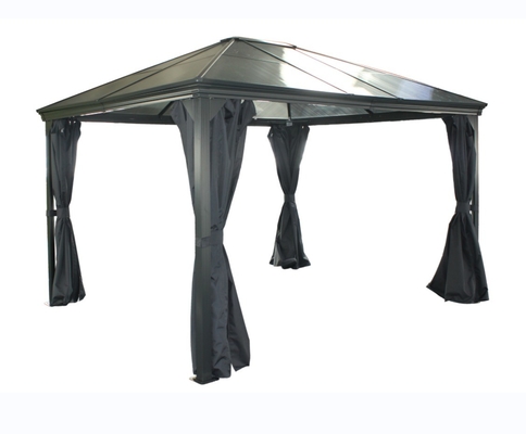 Gazebo voor tuinvoorzieningen 3x3.65x2.6M Single Toped Polycarbonate Roof