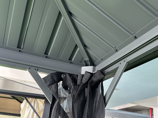 Buitengarden 3X3.65X2.85M Metalen Gazebo met muggennet en polyesterstof