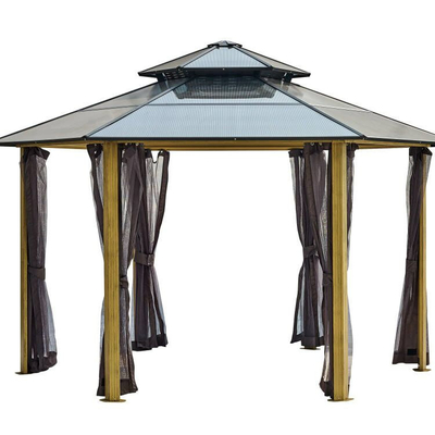 Aluminiumframe 2x2x2x2.8M Hexagonale Hardtop Gazebo voor zonbescherming en ontspanning