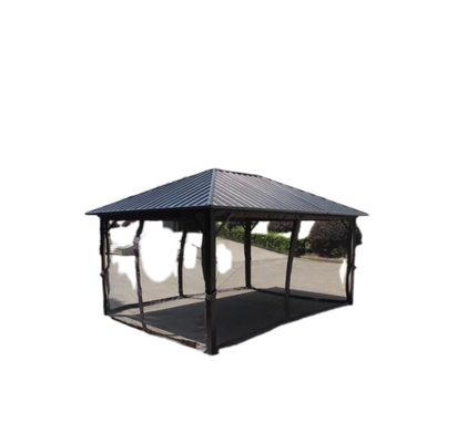 Buitentuinvoorzieningen Pergola 4,85x3,65x2,75m gegalvaniseerd staal met stoffen