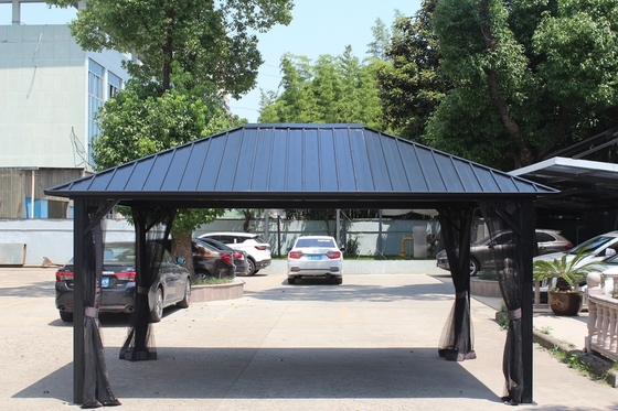 Buitentuinvoorzieningen Pergola 4,85x3,65x2,75m gegalvaniseerd staal met stoffen