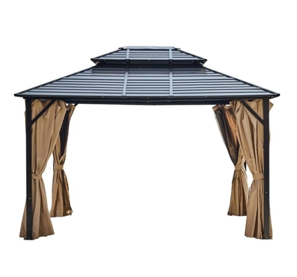 Polyester zijkant 3X3.65X2.75M Dubbele bovenkant Aluminium buis Gazebo voor tuinfeest