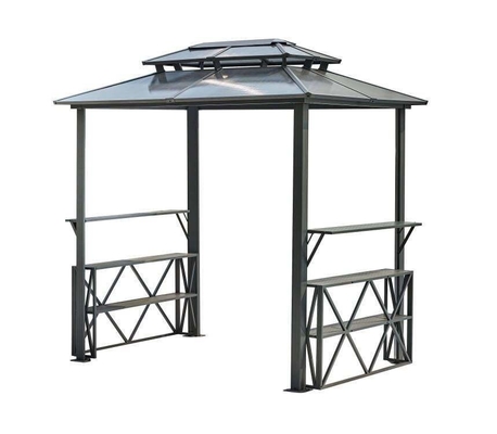 Gazebo met dubbele bovenkant van polycarbonaat 2.35X1.7X2.45M voor buitenbrug pergolas