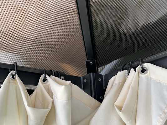 Buitentuin 3x3x2.6M Hard Top Gazebo met PVC-plaatdak Makkelijk geassembleerd en stevig