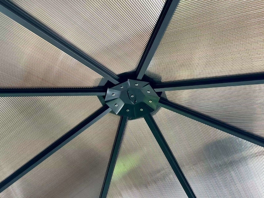 Buitentuin 3x3x2.6M Hard Top Gazebo met PVC-plaatdak Makkelijk geassembleerd en stevig
