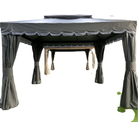 3X4X2.75M PVC en Aluminium zacht dak Gazebo Zonnebescherming voor tuin met dubbele bovenkant