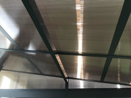 3x4x2.2/2.4M Schuin vlak Aluminium Tuin Gazebo met PC dak Deluxe Polycarbonate