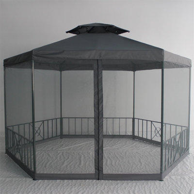 Buiten waterdicht tuinkapper Pergola met aangepaste kleuren Hexagonaal dubbel dak