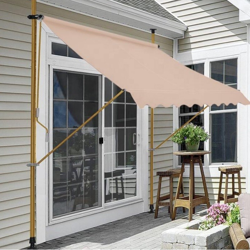 Buitenplaats Tuin Canopy Zonneschaduw Balkon Intrekbare luifel 2 * 1,2m Gemaakt van staal