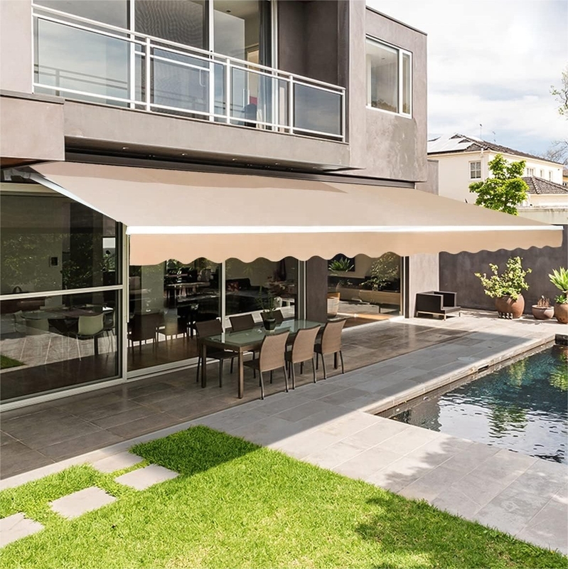 4*3m Outdoor Handmatig Tuin Canopy Zonneschaduw Balkon Patio Intrekbare Marge Aluminium OEM