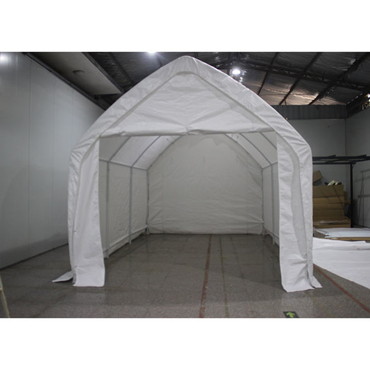 360*600*340cm Draagbare plastic tent Carport met natuur drukbehandeld hout type